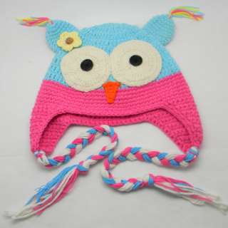 Toddler baby owl ear flap crochet beanie photography photo handmade 
