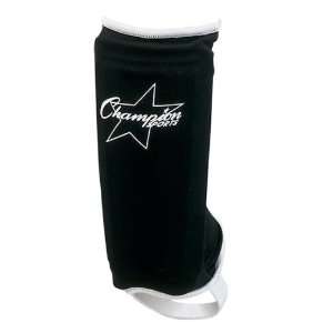 Champion Sports Sock Type Soccer Shinguards BLACK/WHITE YOUTH SMALL 