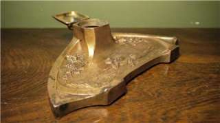 French Art Nouveau Spelter Inkwell signed DERRIEY c1900  