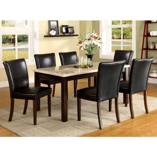 Raven 7 Piece Faux Marble Top Dining Table Set  