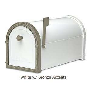  Bellevue Mailbox (White w/ Bronze Accents)