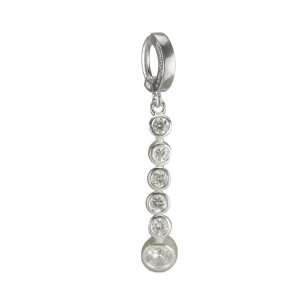 TUMMYTOYS SILVER BELLY JOURNEY CZ. Easy snap in TummyToys Belly Button 