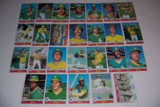 1979 Topps OAKLAND As COMPLETE SET of 26 Cards FREE/SH  