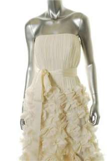 Tadashi Shoji NEW Ivory Formal Dress Silk Ruffled 4  