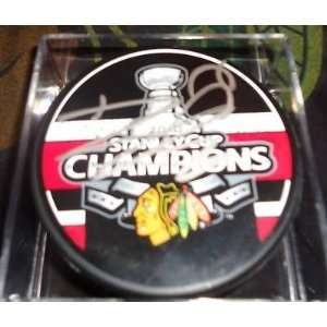 Ben Eager Signed Hockey Puck   * * STANLEY cup w COA   Autographed NHL 