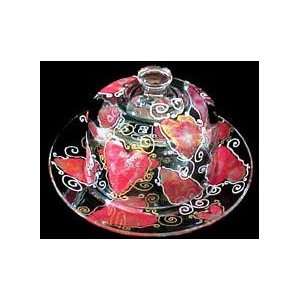  Valentine Treasure Design   Hand Painted   Cheese Dome and 