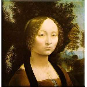  Portrait of Ginevra Benci 29x30 Streched Canvas Art by Da 