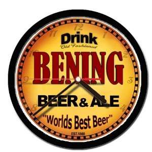  BENING beer and ale cerveza wall clock 