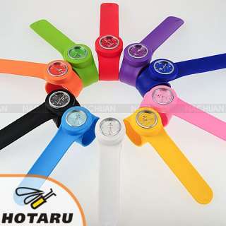 HOTARU Slap Color Faddish Fashion Jelly Silicon Quartz Sport Wrist 