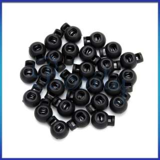 100x Black Ball Cordlocks Toggles Cord Locks 0.5 Ro  