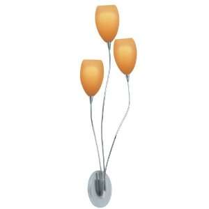   Bouquet with Raindrop 3 Light Wall Sconce in Chrome with Amber glass