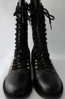 Runway Vintage Military Flat Lace Zip Up Ankle Boots  
