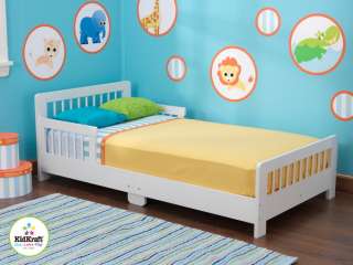New White Wooden Kids Toddler Bed Slatted Low Crib Mattress Bedroom 
