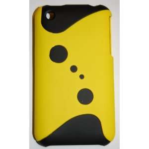 KingCase iPhone 3G & 3GS Rubberized Hard Slider Bubbles Case (Yellow 