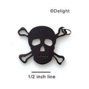  A1116 tlf   Large Black Skull   Acrylic Pendant