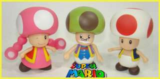 SUPER MARIO BROTHERS FIGURES TOAD TOADETTE TOADSWORTH  