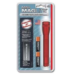  Mag Lite Red Flashlight Mini AA with Belt Holster Sports 
