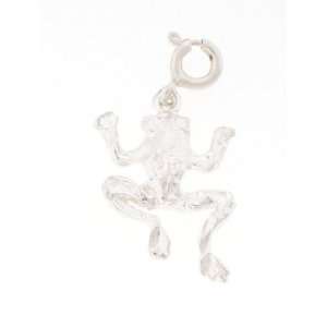    925 Authentic Sterling Silver Charm Frog with Clasp Jewelry