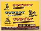 COWBOY, original 1958 Title Card plus Scene Card, Glenn