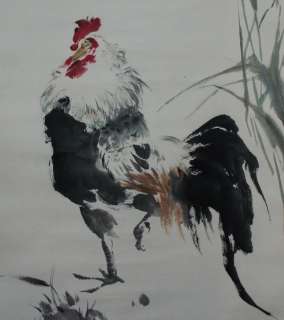 J379Chinese Scroll Painting of Flower&Bird by Wang Xuetao  