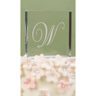 Elegant Monogram Acrylic Wedding Cake Topper Top  