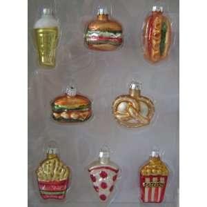 com 8 piece Food Christmas Ornament Set   Includes Hamburger, Hot Dog 