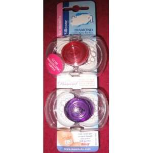  MAM SILICONE 6+ MONTHS DIAMOND 2 PACK PINK AND PURPLE 