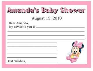 20 BABY MICKEY MINNIIE BABY SHOWER ADVICE CARDS  