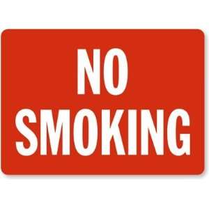  No Smoking (white on red) Plastic Sign, 14 x 10 Office 
