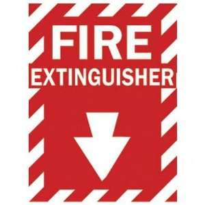     Sticker Sign, Fire Extinguisher, 10x14, Red/White