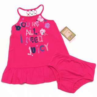   JUICY COUTURE Pink Dress & Diaper Cover Set Girls 12/18 MOS NWT  