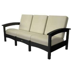 Trex Outdoor Rockport Club Sofa in Charcoal Black with 
