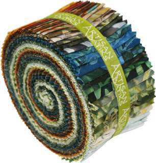 Lunn Studios NATURE Batik Roll Up 2.5 Fabric Strips Jelly Roll Robert 