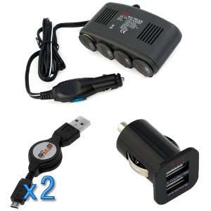  EZOPower 4 Port Car Cigarette Lighter Socket+2 Port USB 