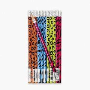  Neon Animal Print Pencils   Office Fun & Office Stationery 