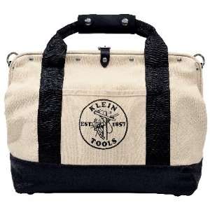 Klein 5002 16 16 Inch Canvas Tool Bag with Multiple Pockets, White 