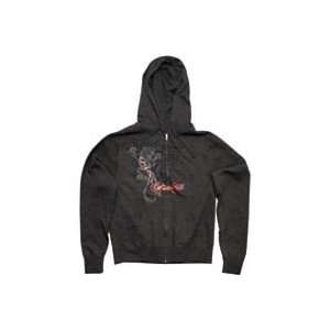   WOMENS CAT OUTA HELL HOODY (LARGE) (HEATHER CHARCOAL) Automotive