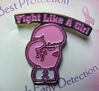 Fight Like a Girl Breast Cancer Awareness Lapel Pin New  