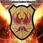 Medieval Golden Firebird Wooden Shield Buckler W Handle