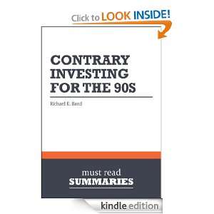 Summary Contrary Investing For The 90s   Richard E. Brand Must Read 