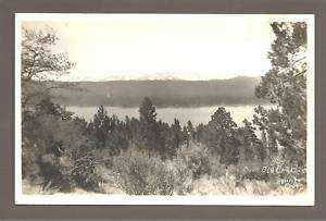 Over Big Bear Lake CA Early EKKP Real Photo Postcard  