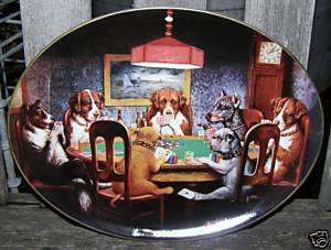 RARE FRANKLIN MINT DOGS PLAYING POKER CARDS PLATE  