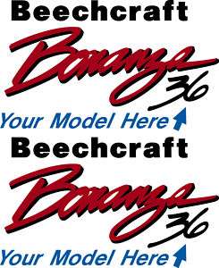 Beechcraft Bonanza Pair (2) Logo Decal   