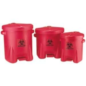 Eagle Biohazardous Waste Safety Can, Red polyethylene. 6 Gallon 
