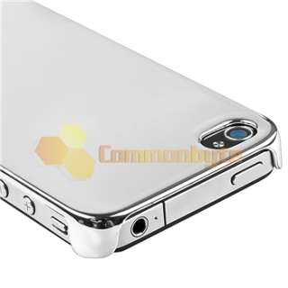   SILVER CASE+CHARGER+PRIVACY FILM For iPhone 4 4S 4G 4GS G  