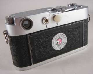 Leica M3 Film Camera Body with a body cover and a cover for the flash 