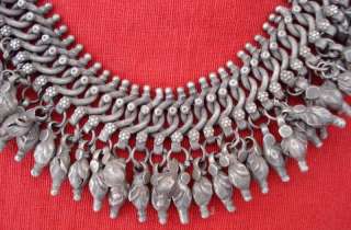   BELLY DANCE ETHNIC TRIBAL OLD SILVER JEWELRY NECKLACE PENDANT INDIA