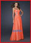 Wedding Bride Bridesmaid Evening Prom Party Cocktail Gown Orange Beads 