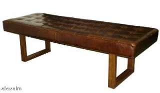 Retro   Modern Leather Bench, Ottoman, Coffee Table  
