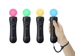 PlayStation Move controller with dynamic orb colors demonstrated